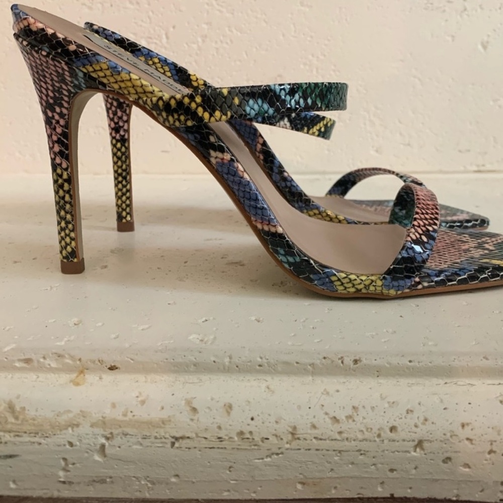Steve Madden Colorful Snake Print Heels